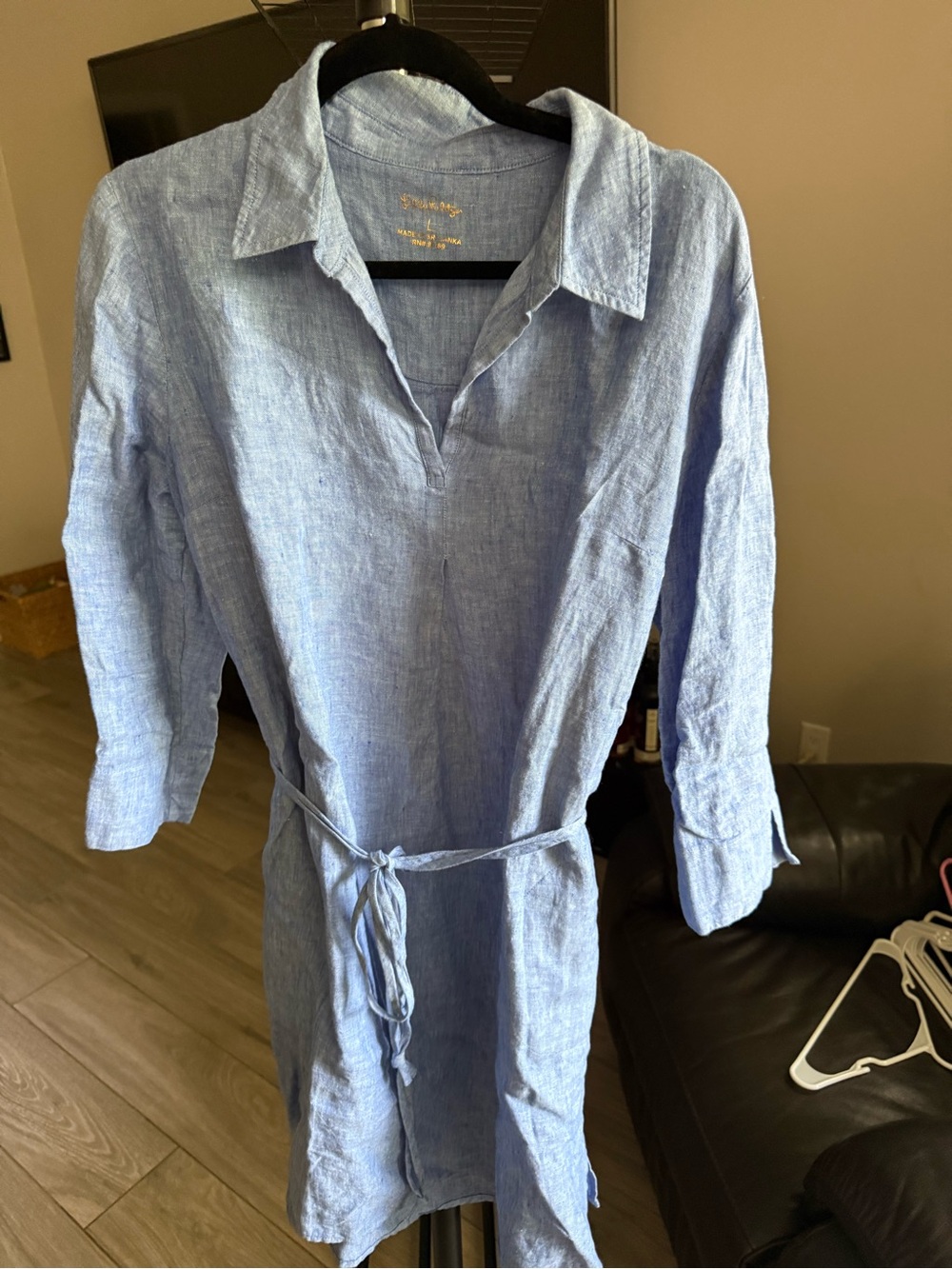 Lilly Pulitzer Light Blue Long Sleeve Linen Dress